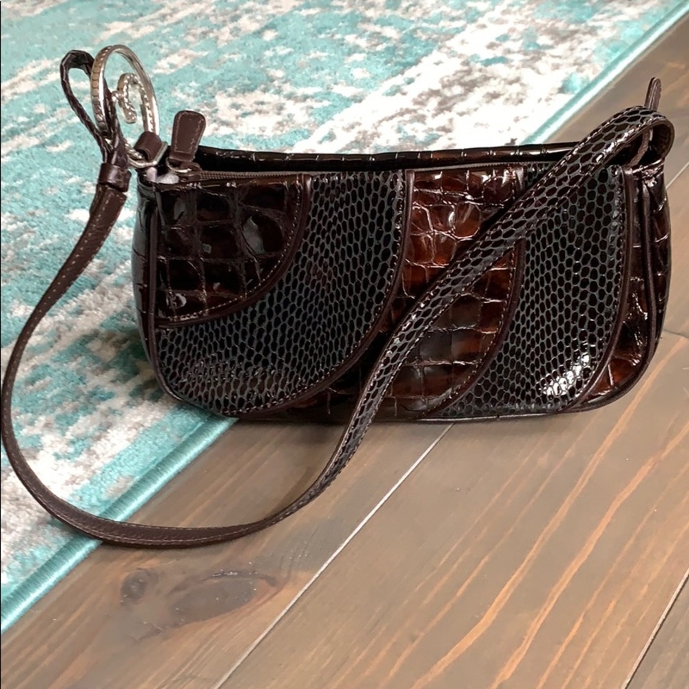 Brighton Croc/Snakeskin Print Bag Rhinestones